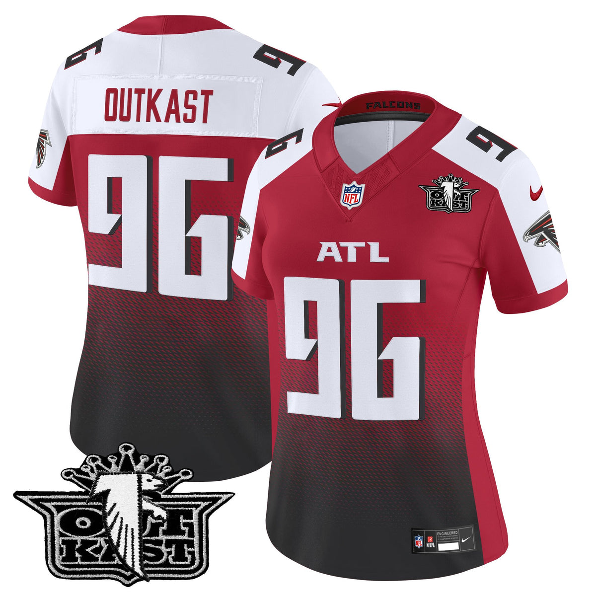 Women's Outkast x Atlanta Falcons 2025 Vapor Limited Jersey - All Stitched - Red Alternate - OutKast — view 1