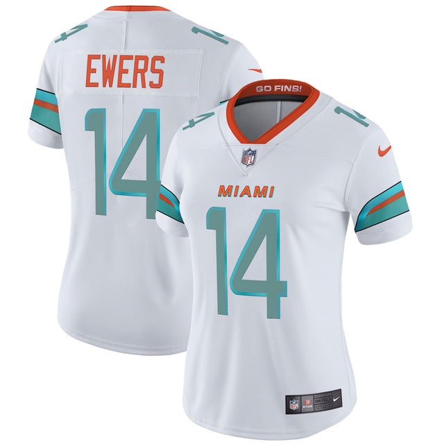 Women's Miami Dolphins 2025 Rivalries Vapor Limited Jersey - All Stitched - White - Quinn Ewers — view 1