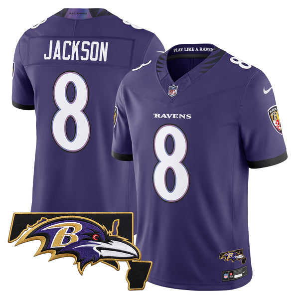 Men's Baltimore Ravens 2026 Vapor Limited Jersey V2 - All Stitched - Purple - Lamar Jackson — view 1