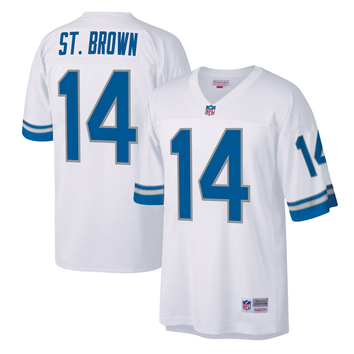 Men's Detroit Lions Big & Tall Legacy Jersey - All Stitched - White - St. Brown — view 1
