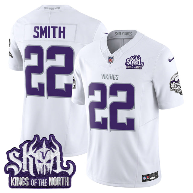 Men's Minnesota Vikings 2025 Winter Warrior Skol Patch Vapor Limited Jersey - All Stitched - White Limited - Harrison Smith — view 1