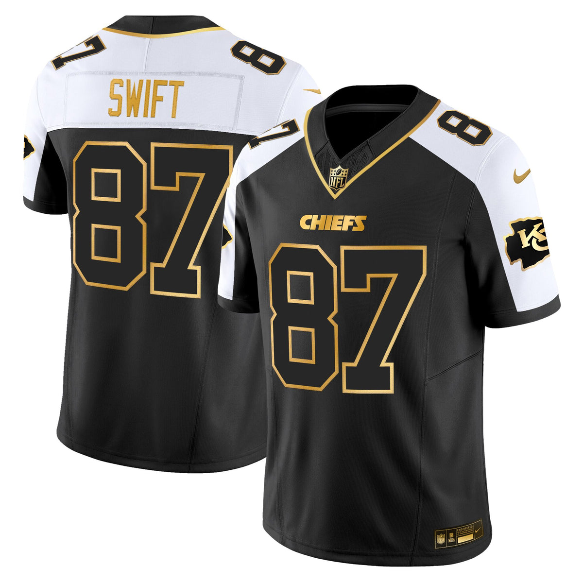Men's Kansas City Chiefs 2025 Gold Vapor Limited Jersey - All Stitched - Alternate - Taylor Swift — view 1