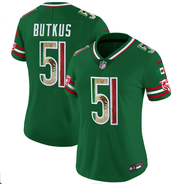 Women's Chicago Bears Mexico Vapor Limited Jersey - All Stitched - Green - Dick Butkus — view 1