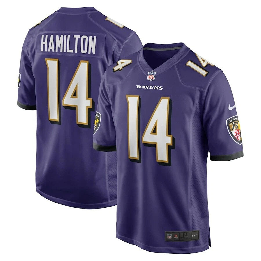 Kyle Hamilton #14 Baltimore Ravens Purple Jersey - All Stitched - Kyle Hamilton #14 — view 1