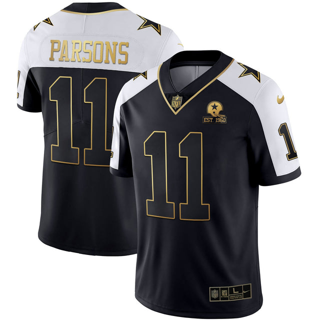 Men's Cowboys Gold & Split Vapor Est 1960 Patch Jersey - All Stitched - Black Alternate - Micah Parsons — view 1