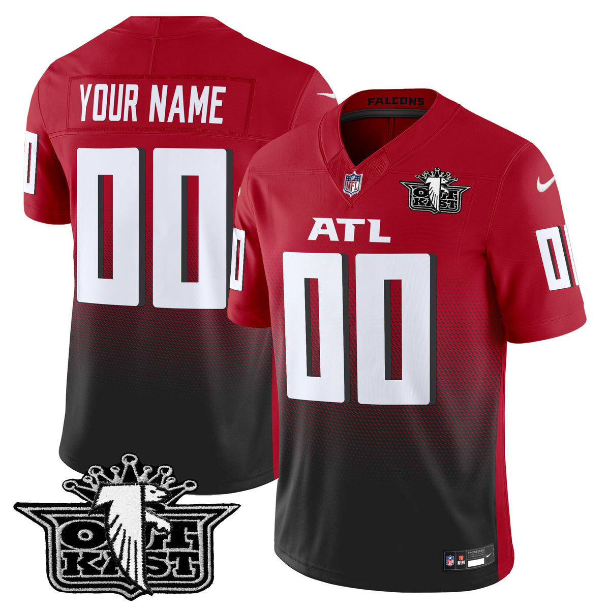 Outkast x Atlanta Falcons 2025 Vapor Limited Custom Jersey - All Stitched - Red — view 1