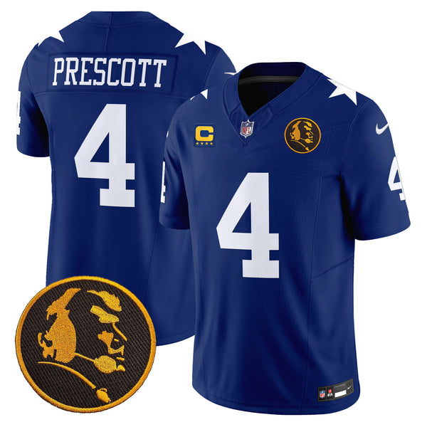 Men's Cowboys Texas & John Madden Patch Vapor Limited Jersey V2 - All Stitched - Royal - Dak Prescott — view 1