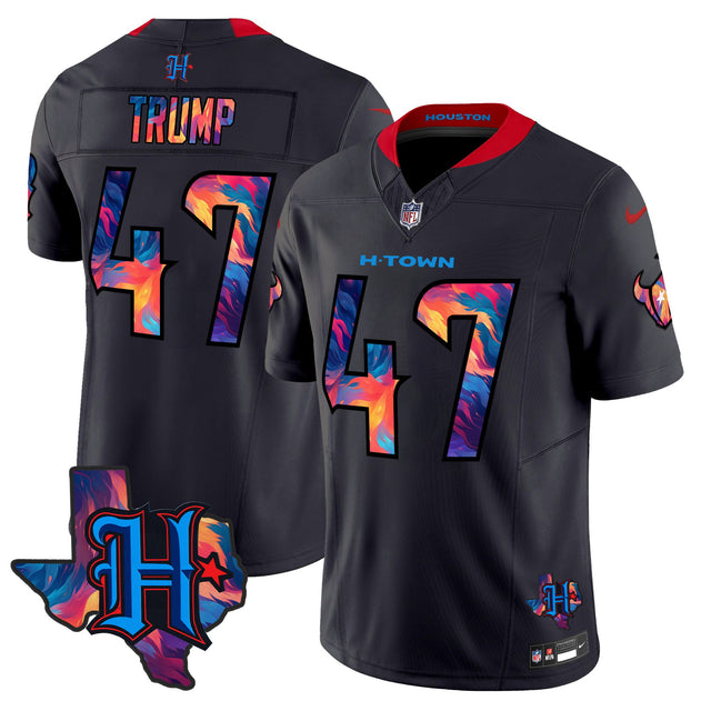 Men's Houston Texans 2024 Special Vapor Limited Jersey - All Stitched - Navy Limited - Donald Trump — view 1