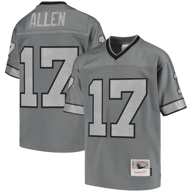 Men's Buffalo Bills Throwback Player Jersey - All Stitched - Charcoal - Josh Allen — view 1