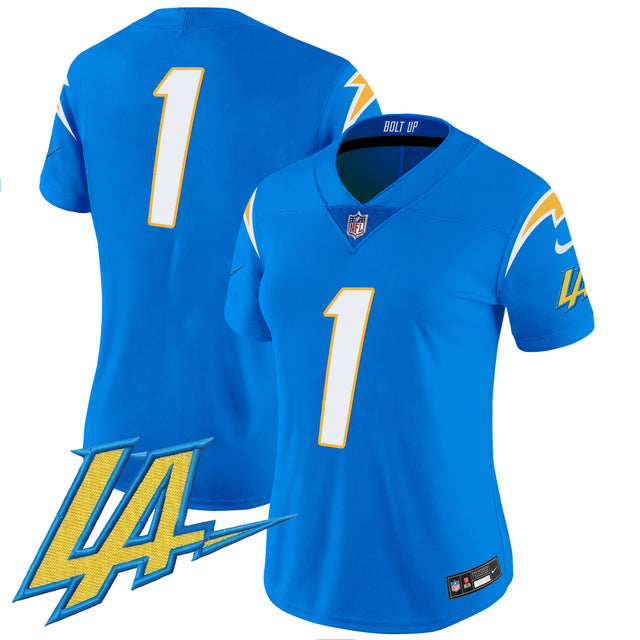 Women's Chargers Vapor Limited Jersey V2 - All Stitched - Powder Blue - #1 Team — view 1