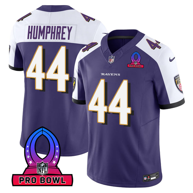Men's Ravens 2024 Pro Bowl Patch Vapor Jersey - All Stitched - Purple Alternate - Marlon Humphrey — view 1