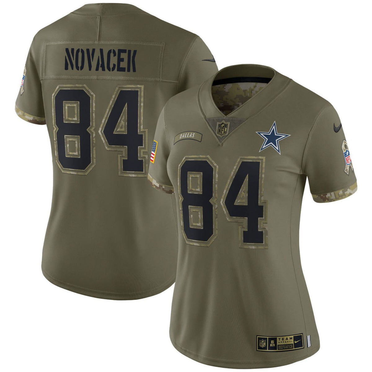 Women's Jay Novacek Dallas Cowboys Salute To Service Jersey - All Stitched - White - Jay Novacek — view 1