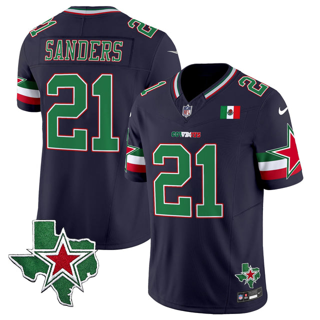 Men's Dallas Cowboys 2025 Mexico Vapor Limited Jersey - All Stitched - Navy - Deion Sanders — view 1