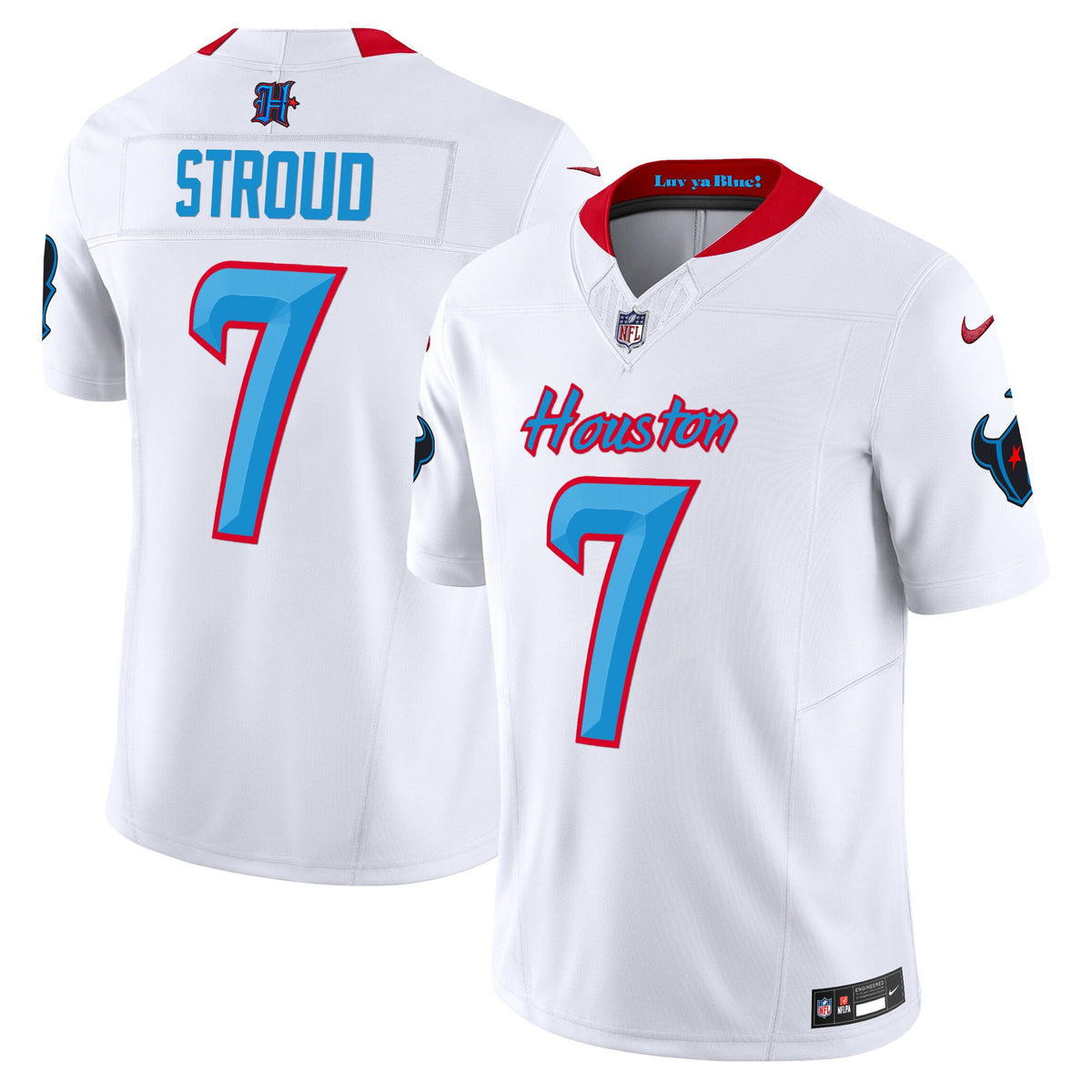 Men's Houston Texans 2024 Vapor Limited Jersey V4 - All Stitched - White - C.J. Stroud — view 1