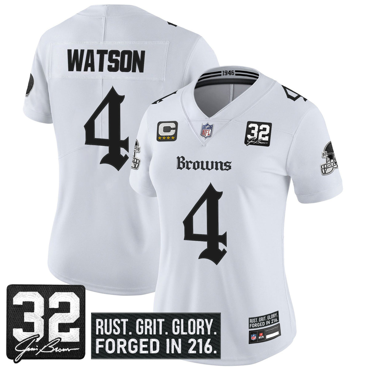 Women's Cleveland Browns 'Gothic Dawg Shadows Drop' Vapor Limited Jersey - All Stitched — view 1