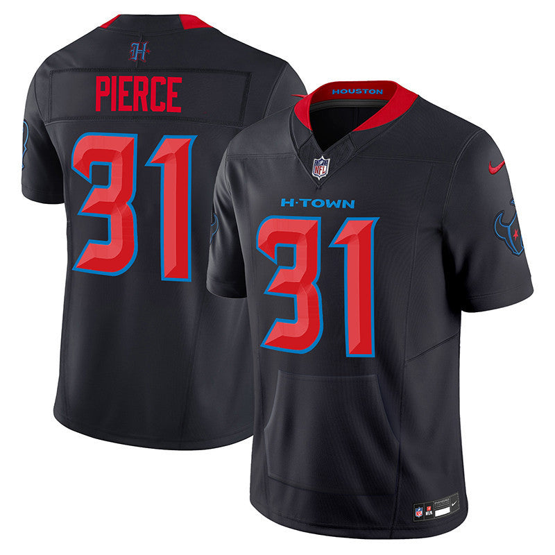 Men's Houston Texans 2024 Vapor Hand Warmer Jersey - All Stitched - Navy Limited - Dameon Pierce — view 1