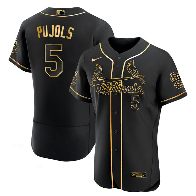 Men's Albert Pujols Arizona Cardinals White Gold & Black Gold Jersey - All Stitched - Flex Black — view 1