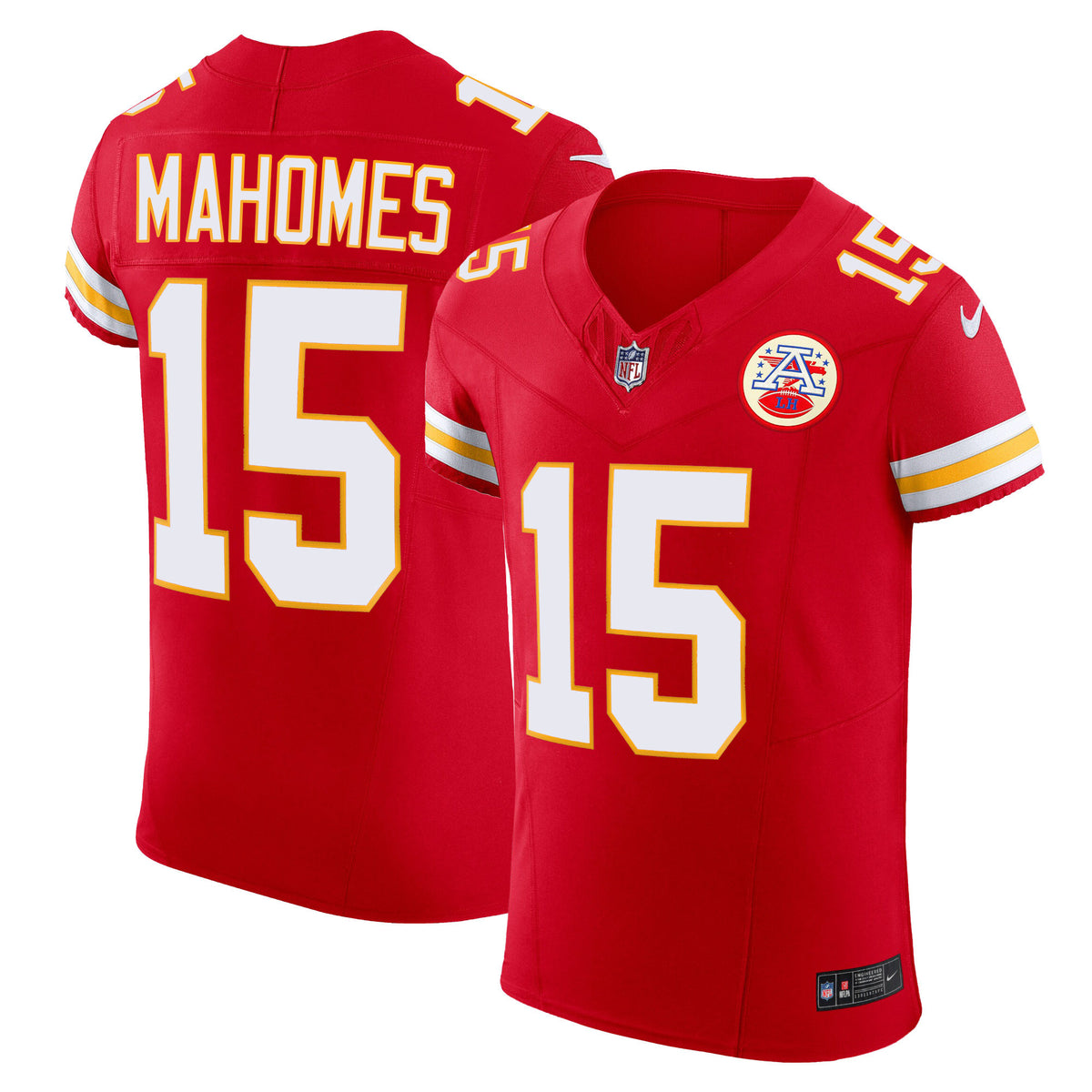 Men's Chiefs Vapor Elite Jersey - All Stitched - Red - Patrick Mahomes — view 1