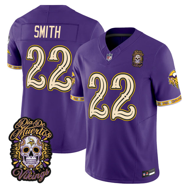 Men's Minnesota Vikings Día de los Muertos Vapor Limited Jersey - All Stitched - Purple - Harrison Smith — view 1
