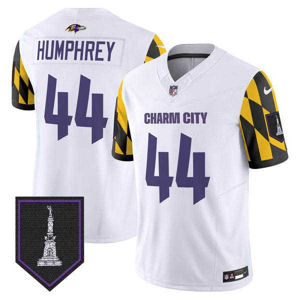Men's Ravens City Edition Patch Vapor Limited Jersey - All Stitched - White - Marlon Humphrey — view 1