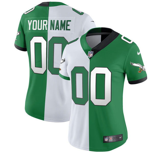 Eagles Kelly Green Gold Custom Jersey - All Stitched - Split — view 1