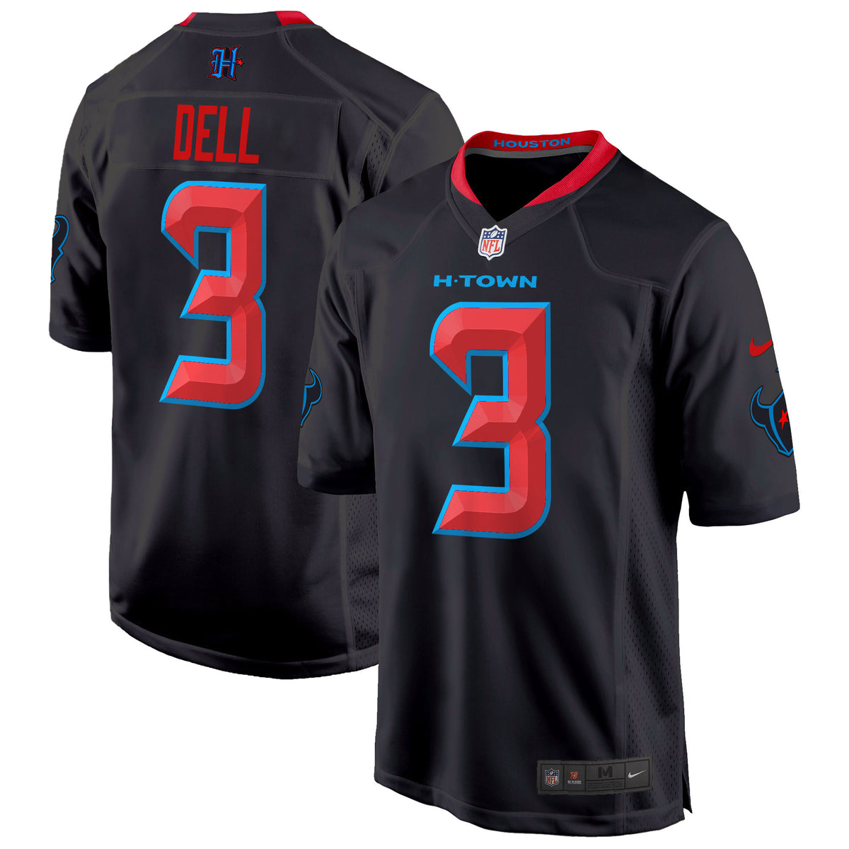 Men's Houston Texans 2024 Game Jersey - All Stitched - Navy Limited - Tank Dell — view 1