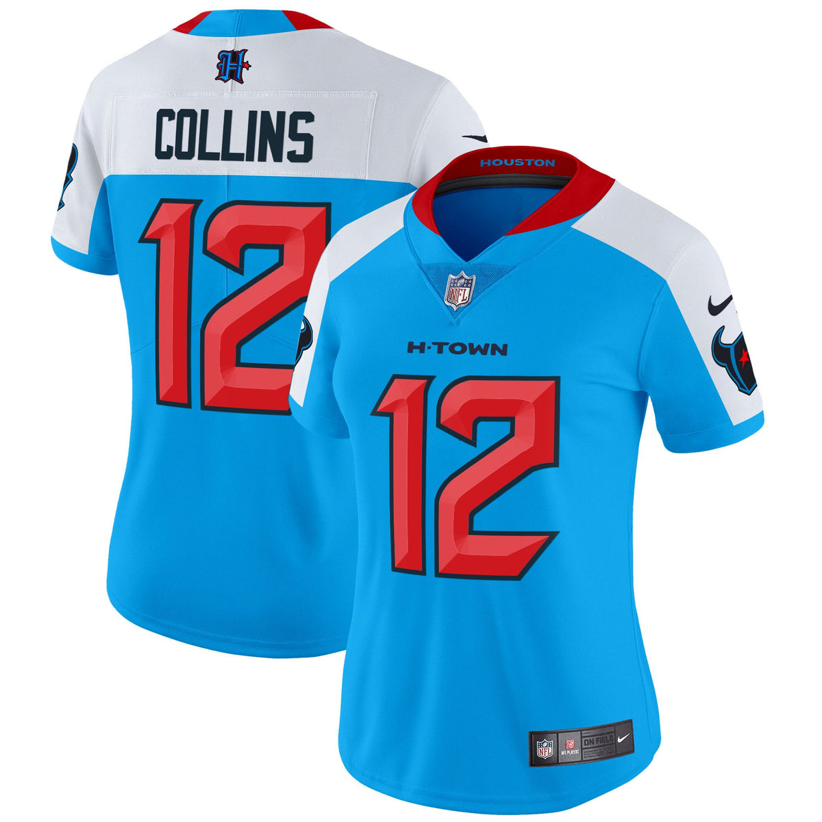 Women's Houston Texans 2024 Vapor Limited Jersey V2 - All Stitched - Blue Alternate - Nico Collins — view 1
