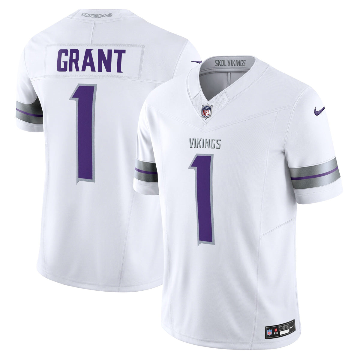 Men's 2024 Minnesota Vikings Winter Warrior Vapor Limited Jersey - All Stitched - White - Bud Grant — view 1