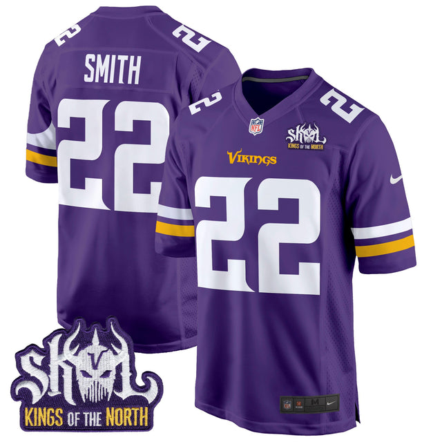 Men's Minnesota Vikings King Of The North Patch Game Jersey - All Stitched - Purple - Harrison Smith — view 1