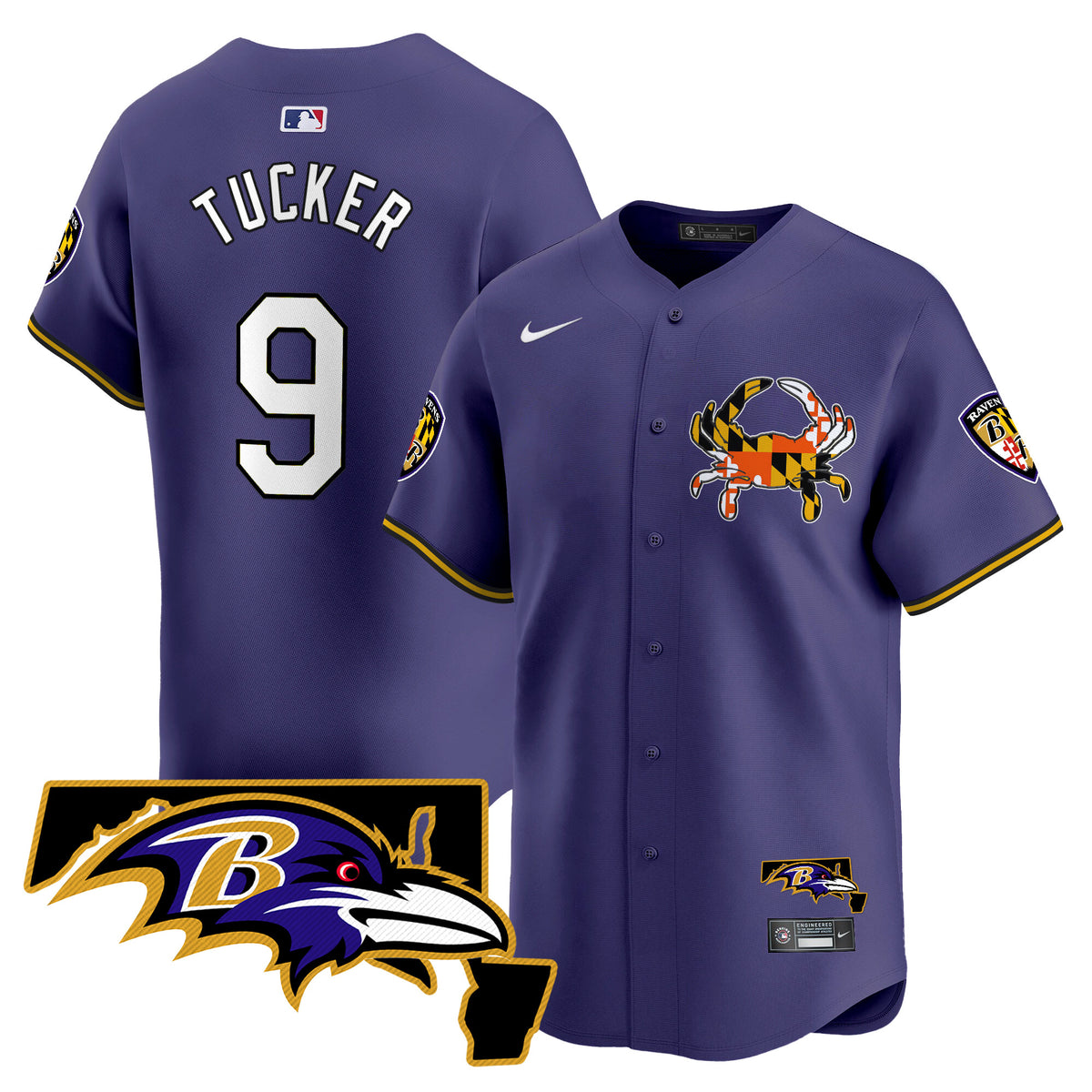 Men's Baltimore Ravens 2024 Vapor Premier Baseball Jersey V2 - All Stitched - Purple - Justin Tucker — view 1