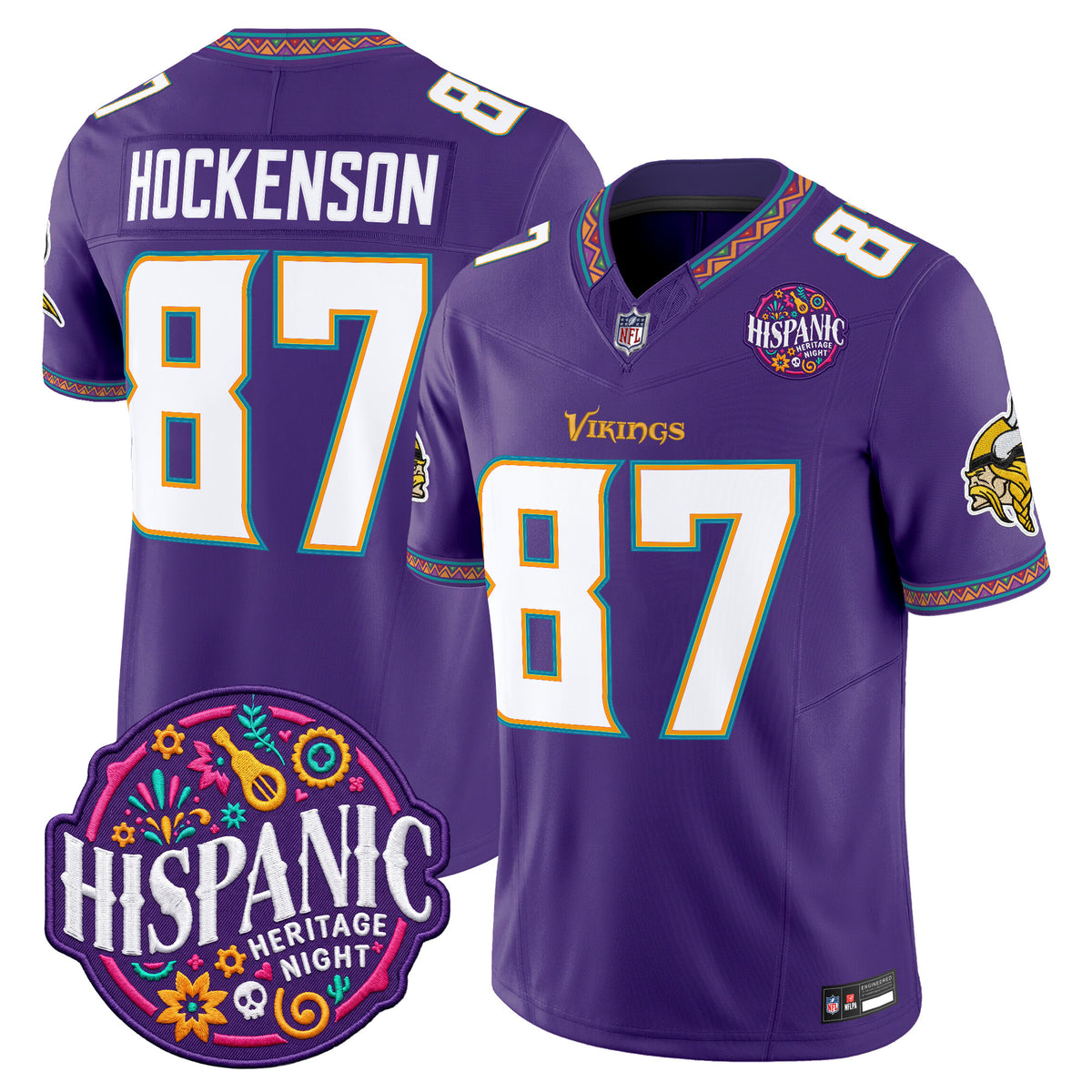 Men's Minnesota Vikings 2026 Latino Heritage Month Vapor Limited Jersey - All Stitched - Purple - T.J. Hockenson — view 1