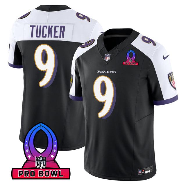 Men's Ravens 2024 Pro Bowl Patch Vapor Jersey - All Stitched - Black Alternate - Justin Tucker — view 1