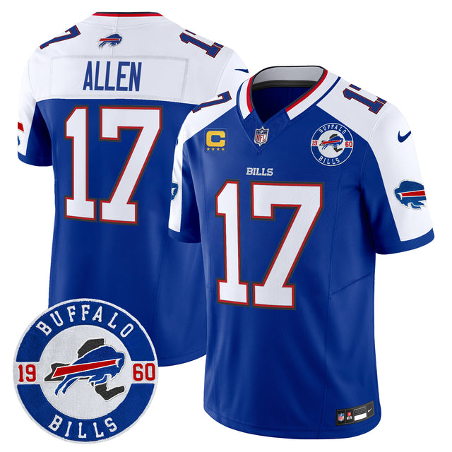 Men's Buffalo Bills 2024 Vapor Limited Jersey - Est. 1960 Patch - All Stitched - Royal Alternate - Josh Allen — view 1