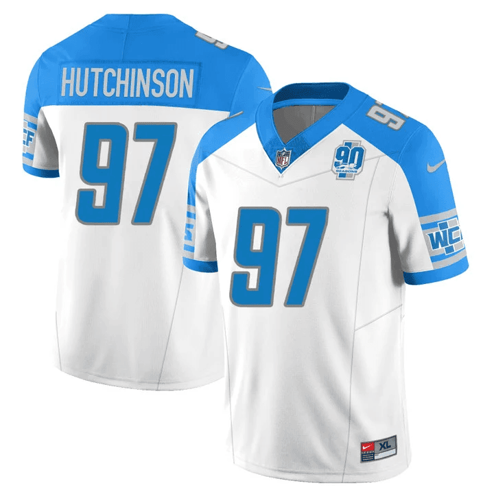 Men’s Detroit Lions 90th Year Patch Vapor Jersey V2 – All Stitched - Inverted - Aidan Hutchinson — view 1