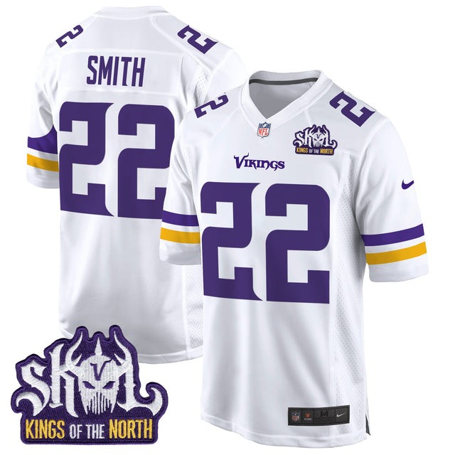 Men's Minnesota Vikings King Of The North Patch Game Jersey - All Stitched - White - Harrison Smith — view 1