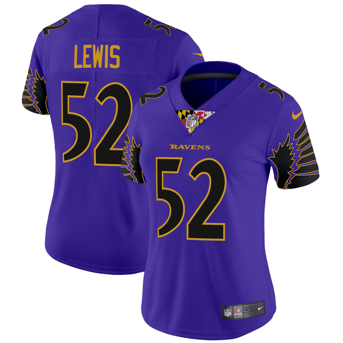 Women's Ravens Special Vapor Limited Jersey - All Stitched - Purple Limited - Ray Lewis — view 1