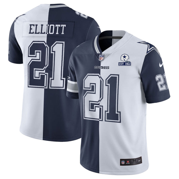 Men's Cowboys Gold & Split Vapor Est 1960 Patch Jersey - All Stitched - Split - Ezekiel Elliott — view 1