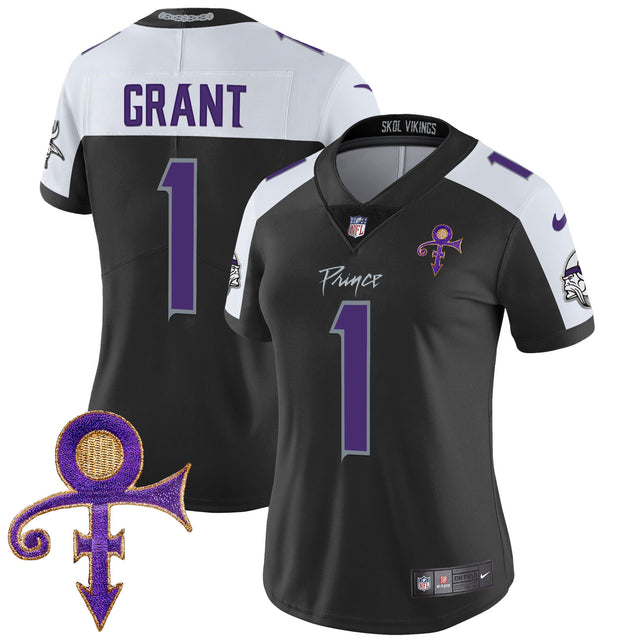 Women's Minnesota Vikings 2024 Prince Vapor Limited Jersey - All Stitched - Black Alternate - Bud Grant — view 1