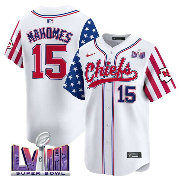 Men's Chiefs 2024 American Style Vapor Premier Limited Jersey - All Stitched - White - Patrick Mahomes — view 1