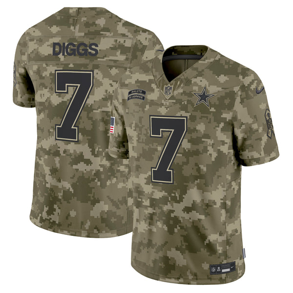 Men's Dallas Cowboys 2024 Salute to Service Vapor Limited Jersey - All stitched - Olive Camo - Trevon Diggs — view 1
