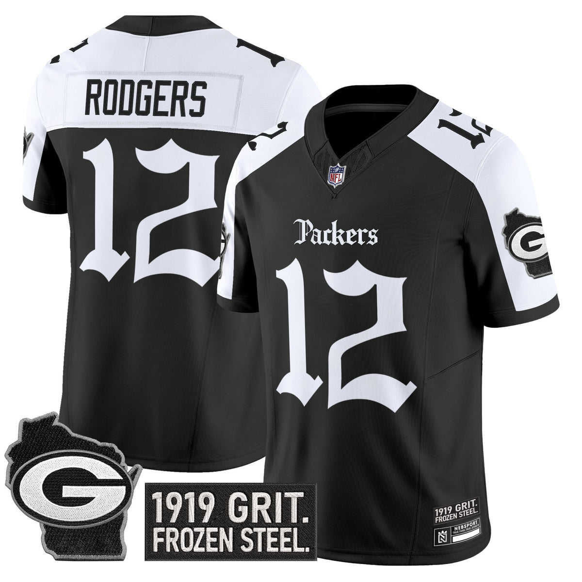 Men's Green Bay Packers 'Gothic Frozen Tundra Edition' Vapor Limited Jersey - All Stitched - Alternate - Aaron Rodgers — view 1