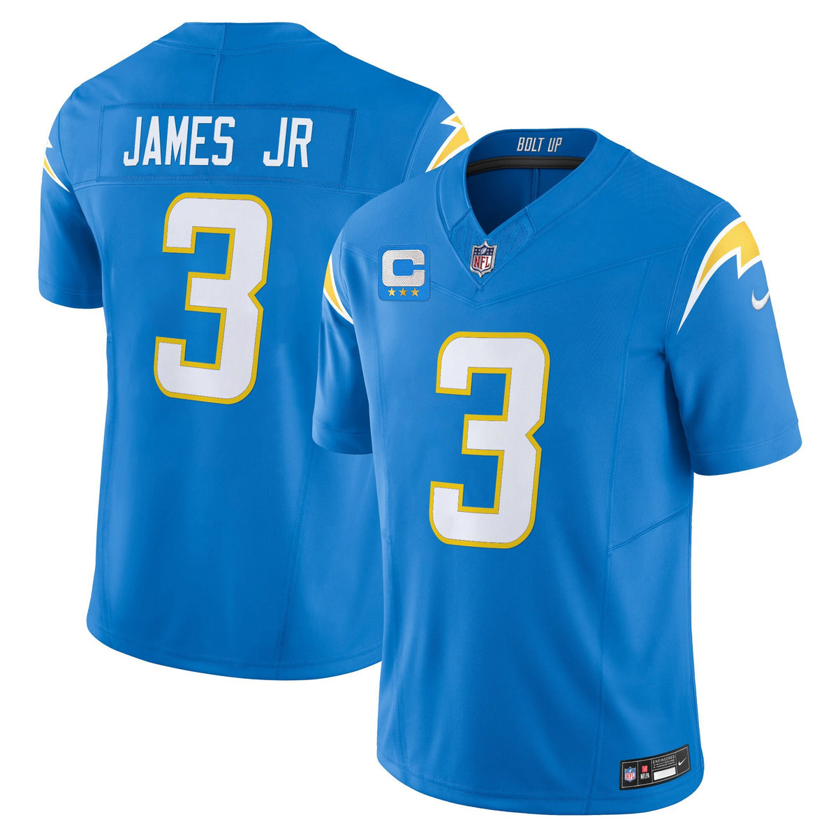 Men's Los Angeles Chargers 2024 Vapor Limited Jersey - All Stitched - Powder Blue - Derwin James Jr — view 1