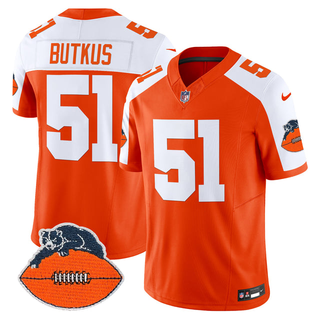 Men's Chicago Bears Throwback Vapor Limited Jersey - All Stitched - Orange Alternate - Dick Butkus — view 1