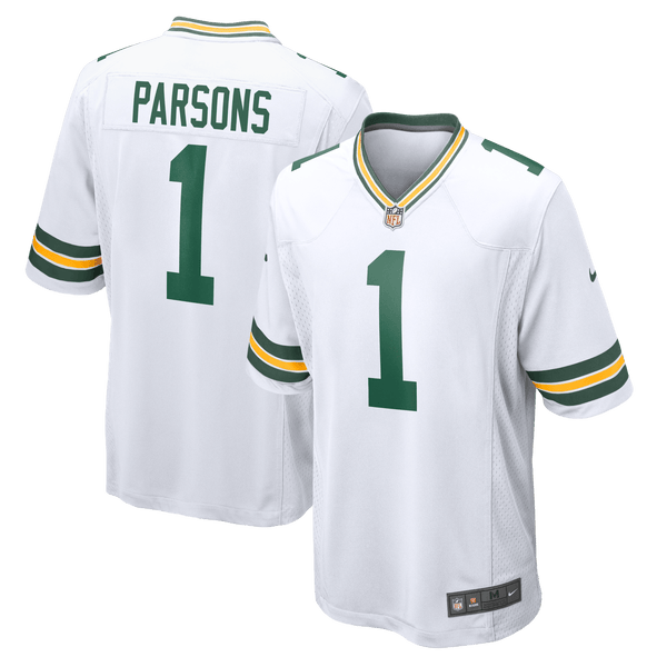 Micah Parsons #1 Green Bay Packers Game Jersey - All Stitched - White — view 1