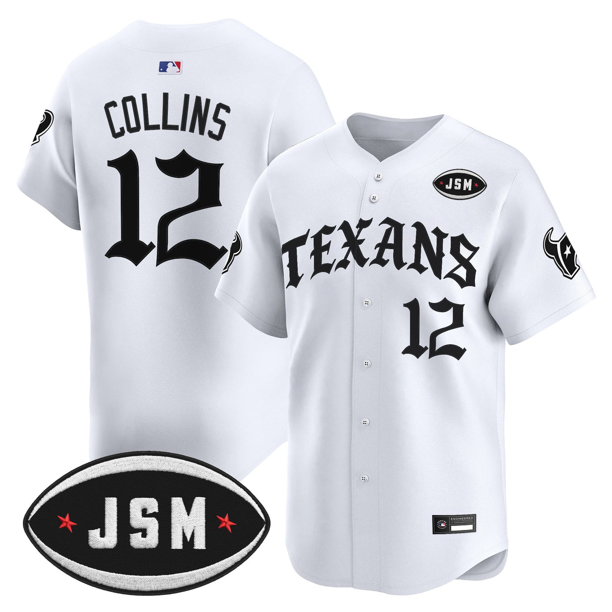 Men's Houston Texans 'Old English Edition' Vapor Premier Limited Jersey - All Stitched - White - Nico Collins — view 1
