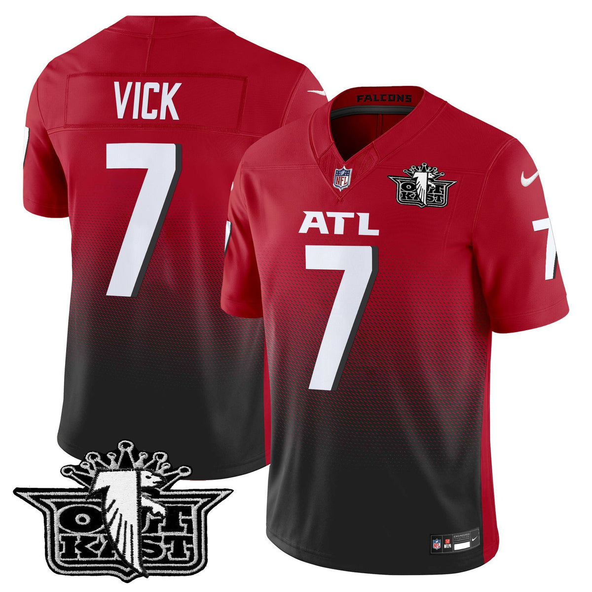 Men's Outkast x Atlanta Falcons 2025 Vapor Limited Jersey - All Stitched - Red - Michael Vick — view 1