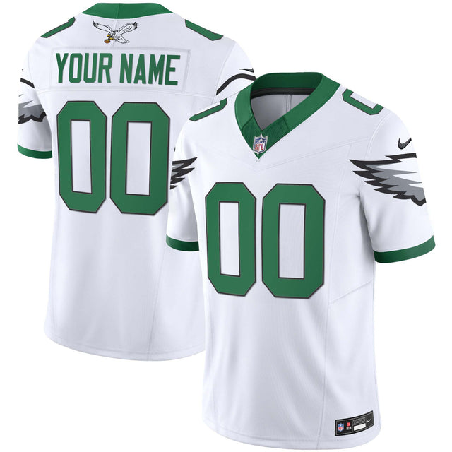 Eagles Kelly Green Vapor Limited Custom Jersey V3 - All Stitched - Kelly White — view 1