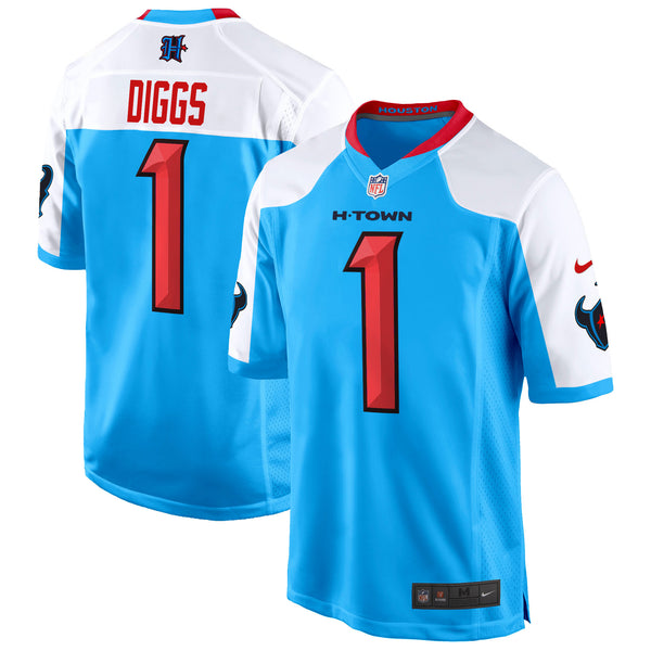 Men's Houston Texans 2024 Game Jersey - All Stitched - Blue Alternate - Stefon Diggs — view 1