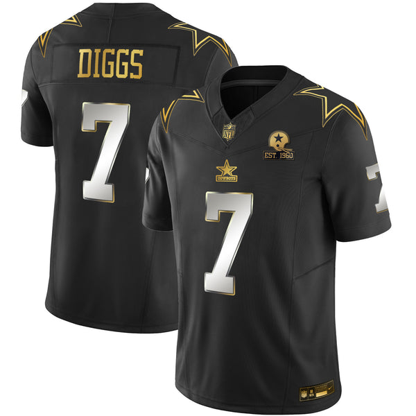 Men's Cowboys Throwback Limited Vapor Jersey V2 - All Stitched - Black Limited - Trevon Diggs — view 1