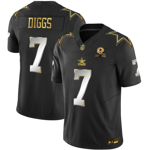 Men's Cowboys Throwback Limited Vapor Jersey V2 - All Stitched - Black Limited - Trevon Diggs — view 1